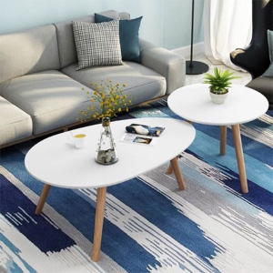 Bộ 2 Bàn Sofa IGEA Việt Nam Phong Cách Scanvadian Màu Trắng