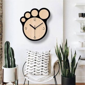 Đồng Hồ Treo Tường Talykids Bằng Gỗ Hình Bàn Chân
